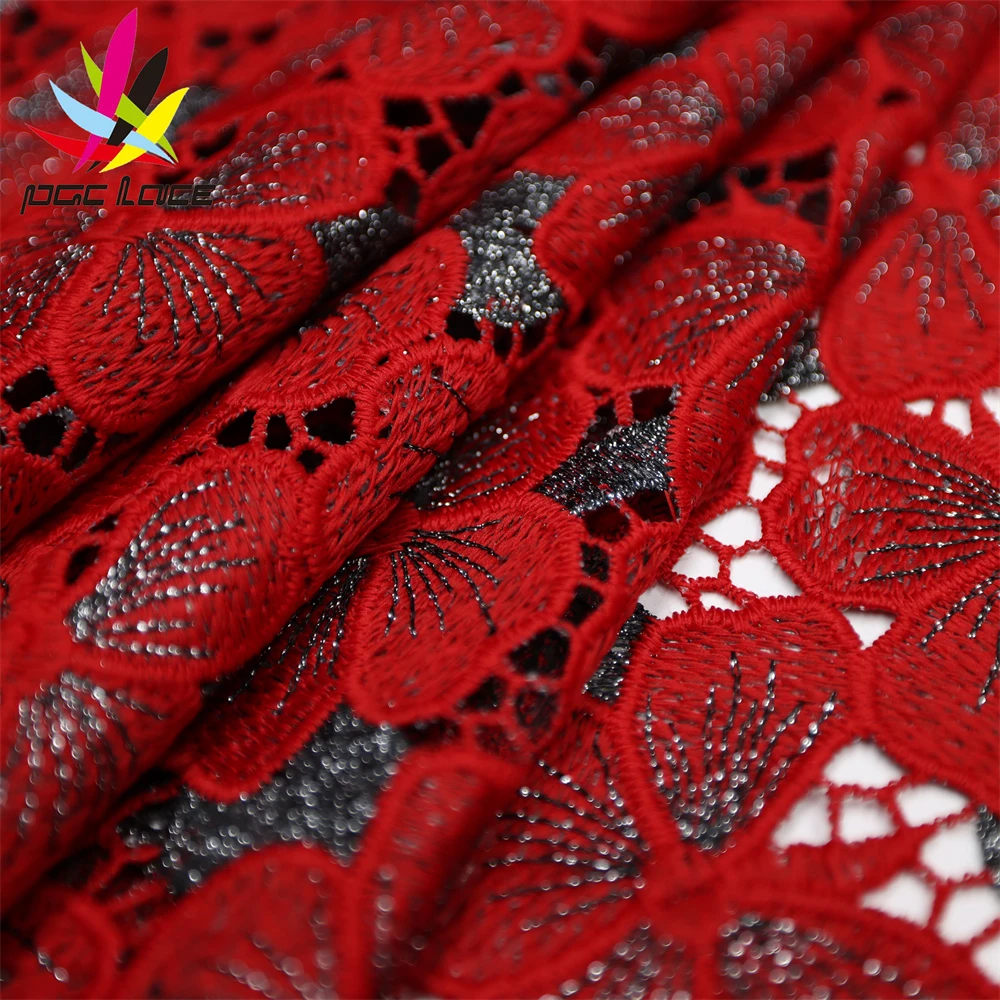 PGC Nigerian High Quality African Lace Fabric French Guipure Cord Lace Fabric For Party Sewing Luxury Evening Dresses