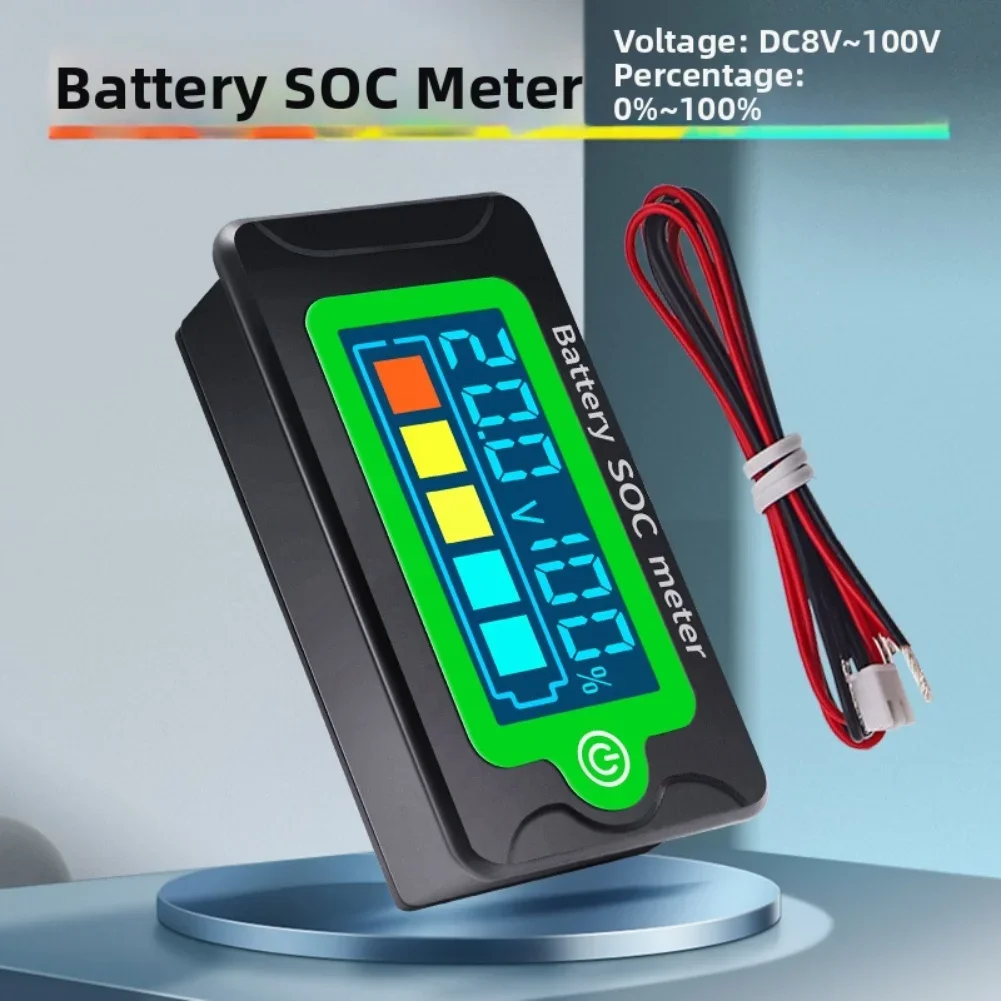 1pc PZEM-009 Battery Tester DC 8-100V LCD Digital Color Display Voltmeter Meter Electrical Instruments