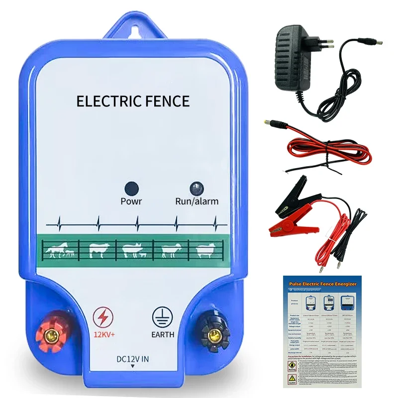 Energizador de Cerca Eléctrica 1.5J 10KM, Cargador de Cerca Portátil OEM, Controlador para Granja, Energizadores de Cerca Eléctrica AC