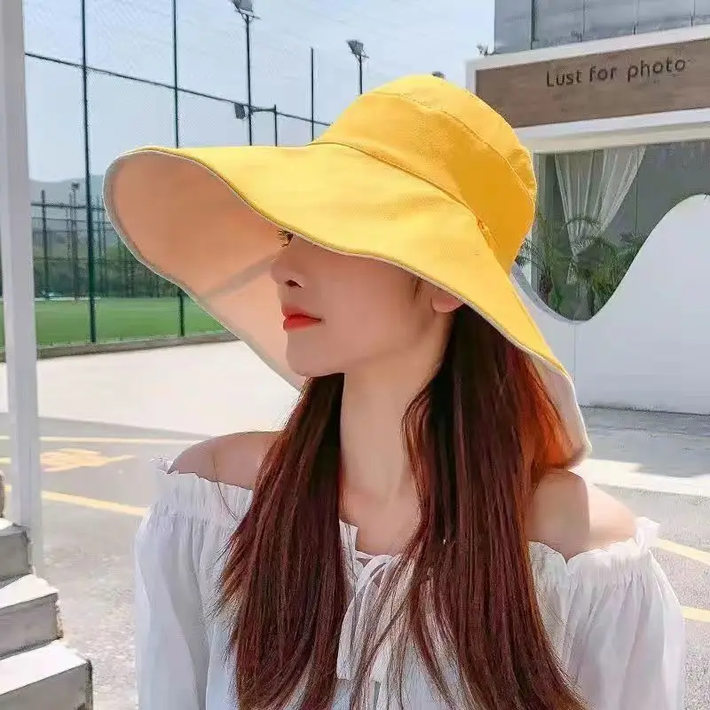 1Pc Doublesided Largebrim Hat Perfect for Summer Beach Style Outdoor Commuting Vacation Sun Protection Fashionable and Versatile - view 3
