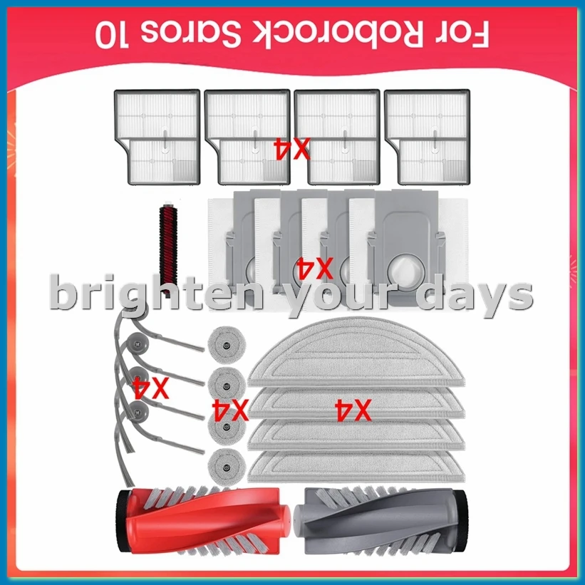 サロス-10-ロボット掃除機用メインサイドブラシダストバッグワイプフィルターアクセサリーキット-a63m
