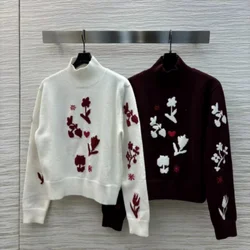 High end customized women's versatile high neck sweater