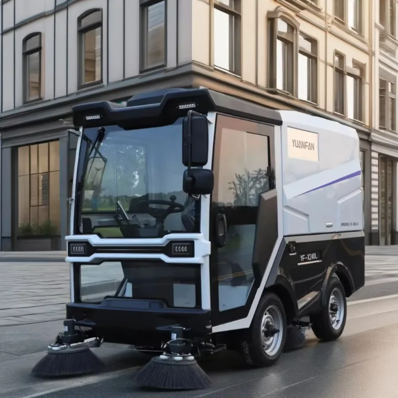 New 240L Ride on Electric Street Sweeper Commercial Cleaning Vehicle with High Pressure Washing for Municipal Roads