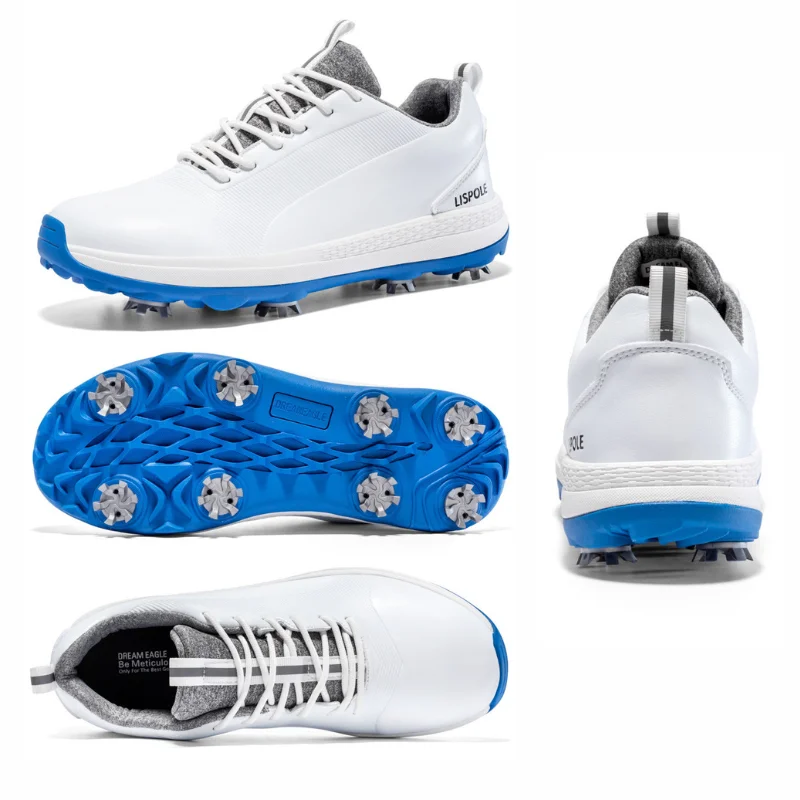 Spike Waterdichte Golf Sneakers Voor Mannen Vrouwen Veters Anti-Slip Sportschoenen Voor Alle Weersomstandigheden Wandelschoenen