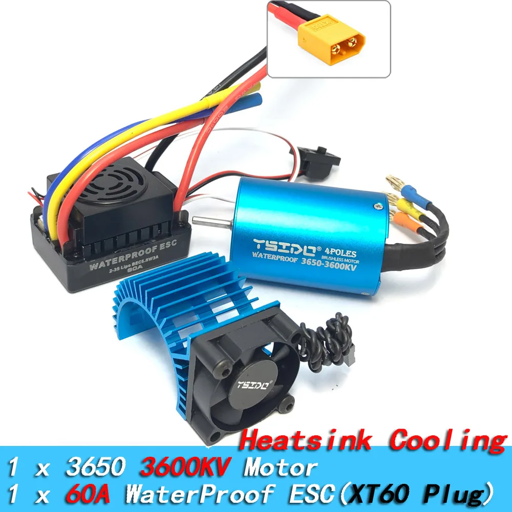 YSIDO 3650 Combo 5400KV 3600KV Bürstenloser Motor 60A/80A/120A ESC für 1/10 Traxxas HSP Tamiya Arrma RedCat RC Monster Truck Auto – Detail 19
