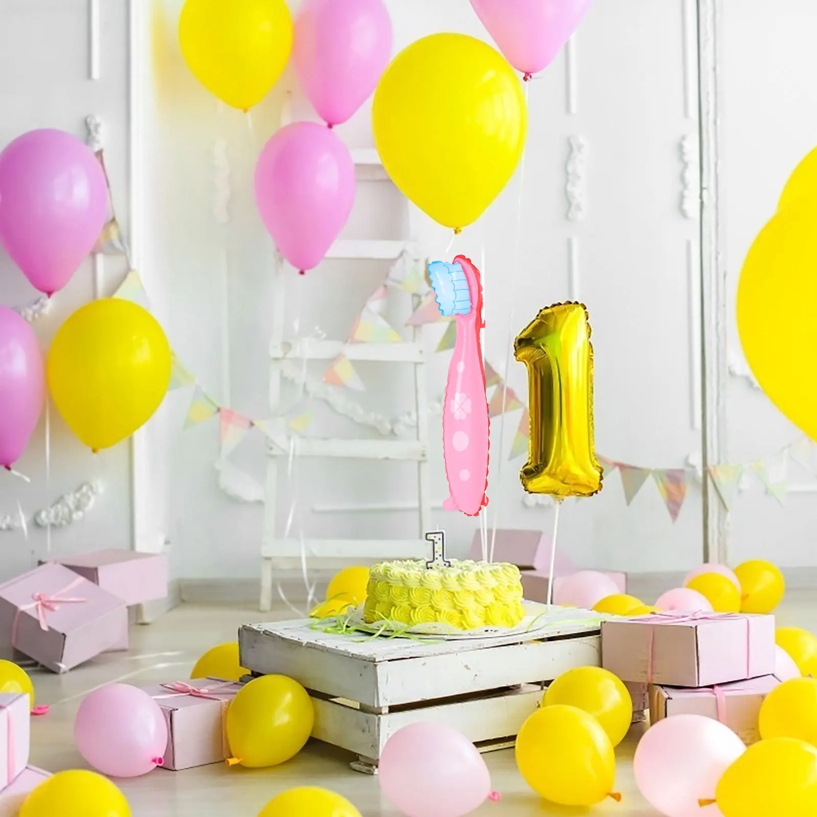 

Alipis 4pcs Oversized Toothbrush Balloon Party Decorations Kit for Birthday Event Supplies Unique Inflatable Prop Accessories