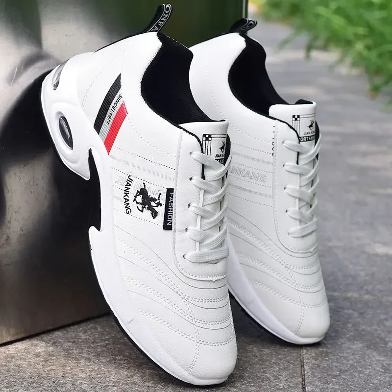 

Pop Plus Size 38-47 Men's Casual Sneakers 2025 Fashion Air Cushion Running Men Shoes Waterproof Outdoor Sports Leather Shoes Ten