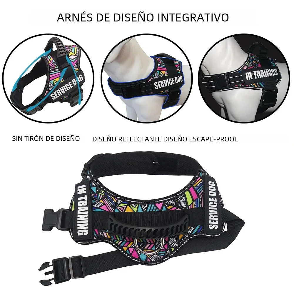 Arnés con parches reflectantes extraíbles para mascotas, chaleco de apoyo emocional para perros, cachorros medianos y grandes, servicio favorito