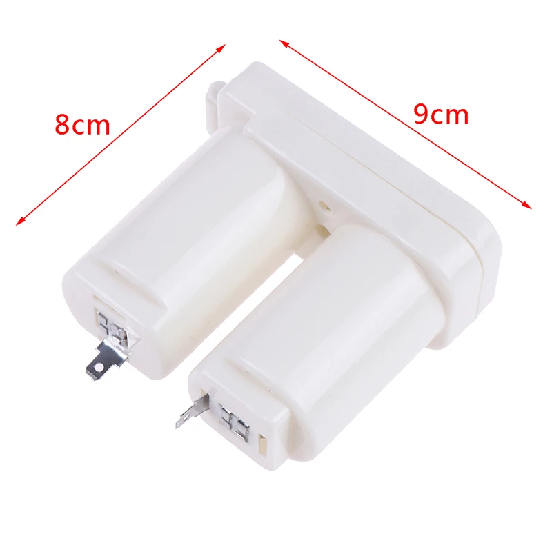 1Pc Double Compartments Universal Battery Box for Gas Water Heater Accessories Parts Plastic Double Battery Case(white)