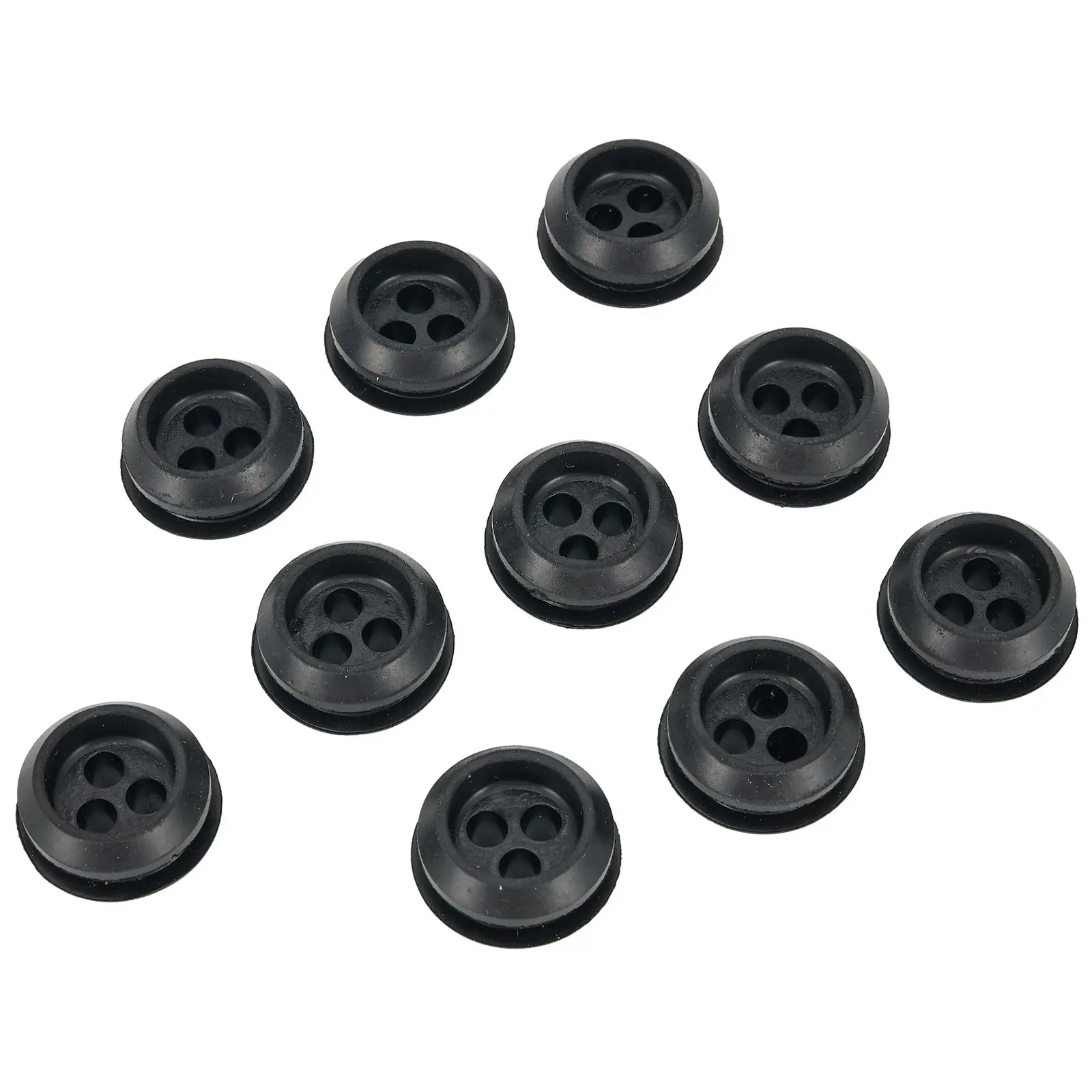 10pcs 3 Hole Fuel Gas Tank Grommet For Trimmer Lawn Mower Chainsaw Parts Rubber Fuel Gas Tank Grommet Garden Tools