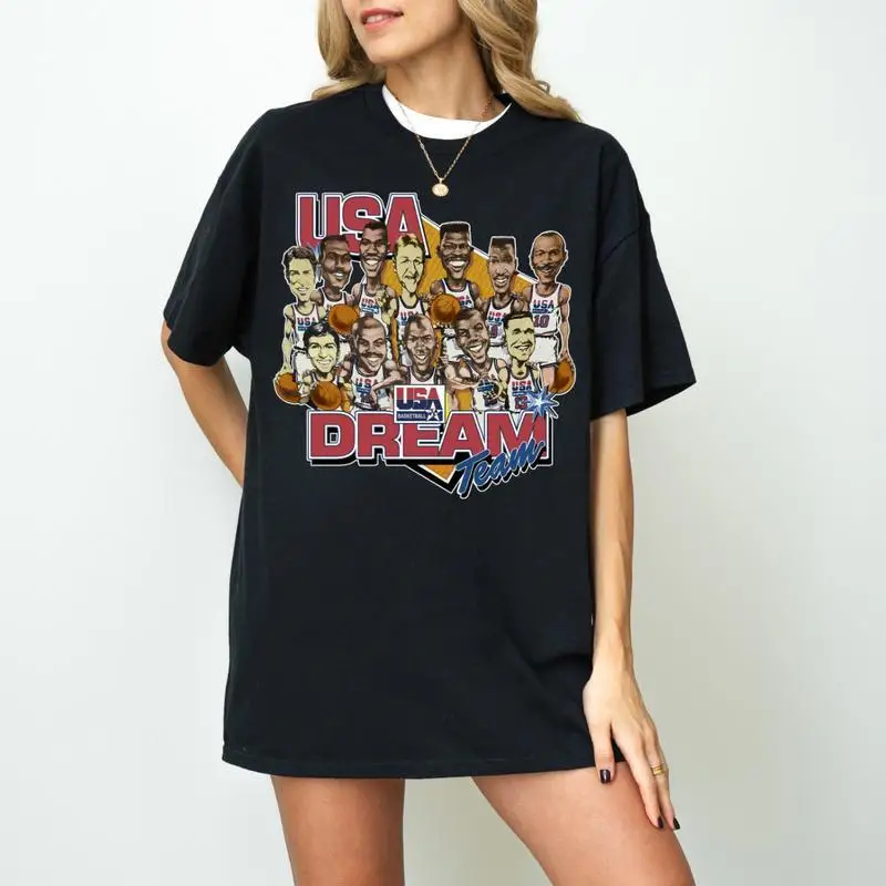 1992 Basketball Shirt 90s Dream Team USA Graphic Tee Classic Cotton Perfect For Men Women Great Gift For Sports Fans Retro Lovers Trending Viral Vintage Streetwear Top