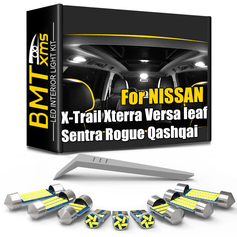 BMTxms canbus para nissan rogue s35 x-trail t30 t31 t32 xterra n50 versa sentra qashqai j10 j11 folha ze0 ze1 luzes interiores led