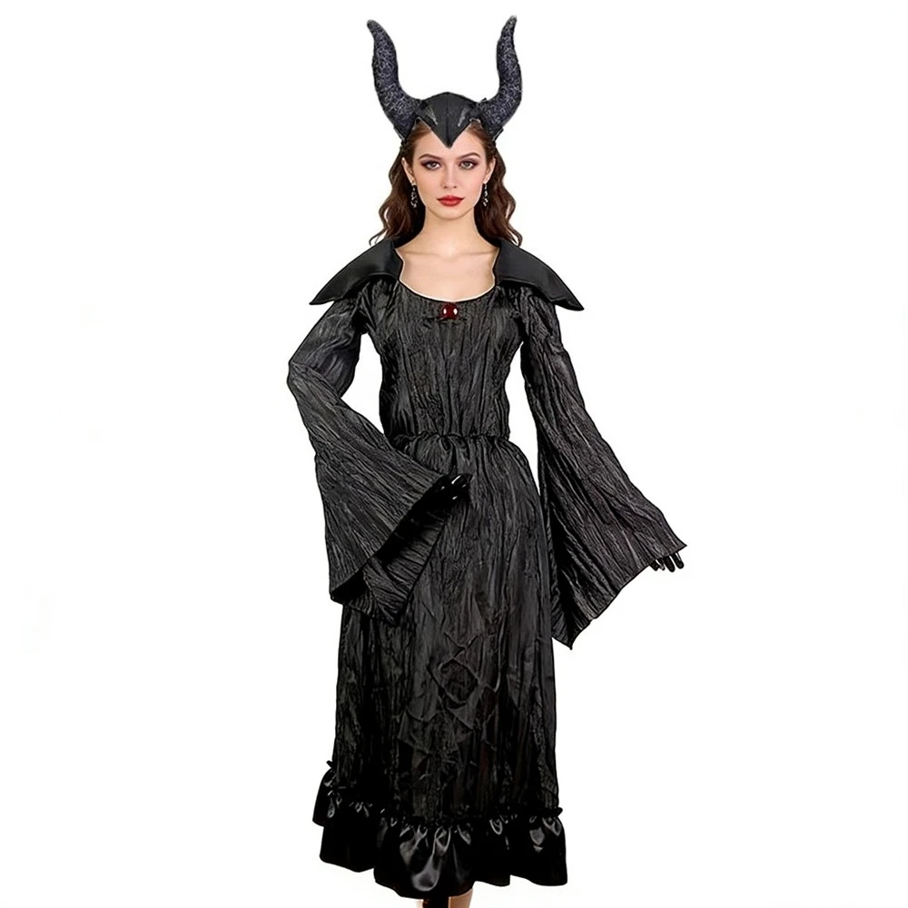 

Хэллоуин Спящая Злая Ведьма Костюм Темной Ведьмы Ролевая Игра Косплей Сценическое Представление Наряд