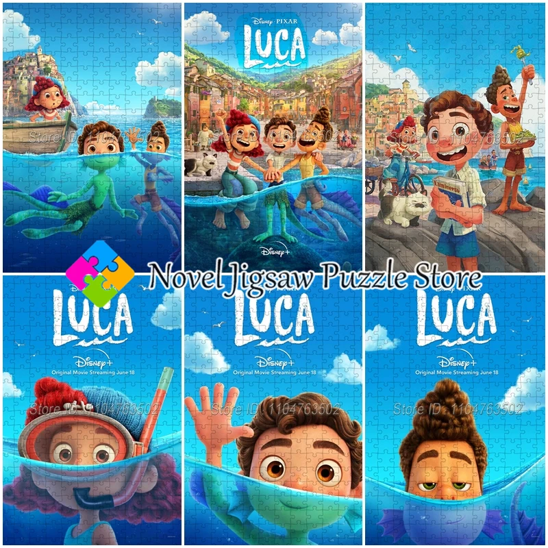 

108/200/300/500/1000 шт. Пазлы Disney с анимационным фильмом Luca Пазл для детей Игрушки ручной работы Домашние игры ручной работы
