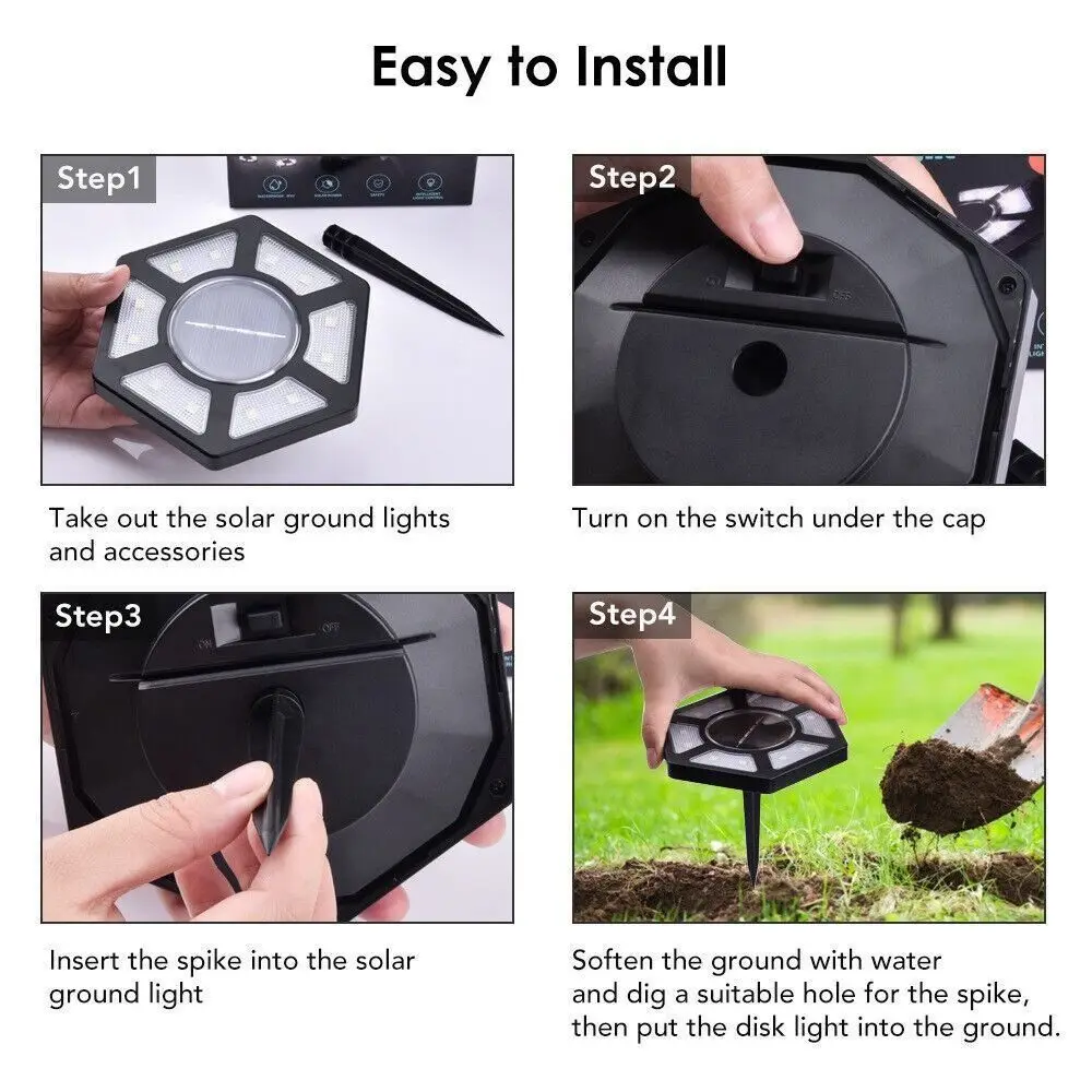 Courtyard Lamp Outdoor Solar Light Simple Installation Garden Decor Inserted Landscape Light Waterproof Intelligent Spotlight