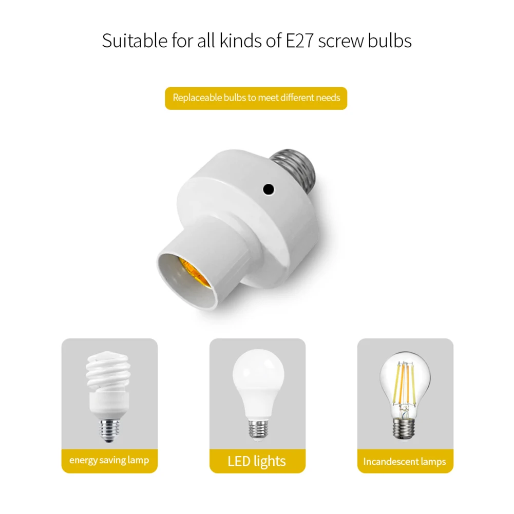 Smart Light Bulb Socket Adapter Bases APP Control WiFi LED Lamp Holder for E27