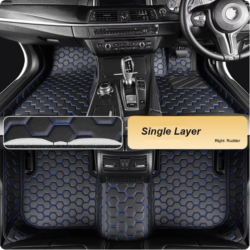 5D leather waterproof Custom Car Floor Mats For BMW X6 E71 E72 F16 F86 G06 G96 Auto Carpets Foot Coche liners