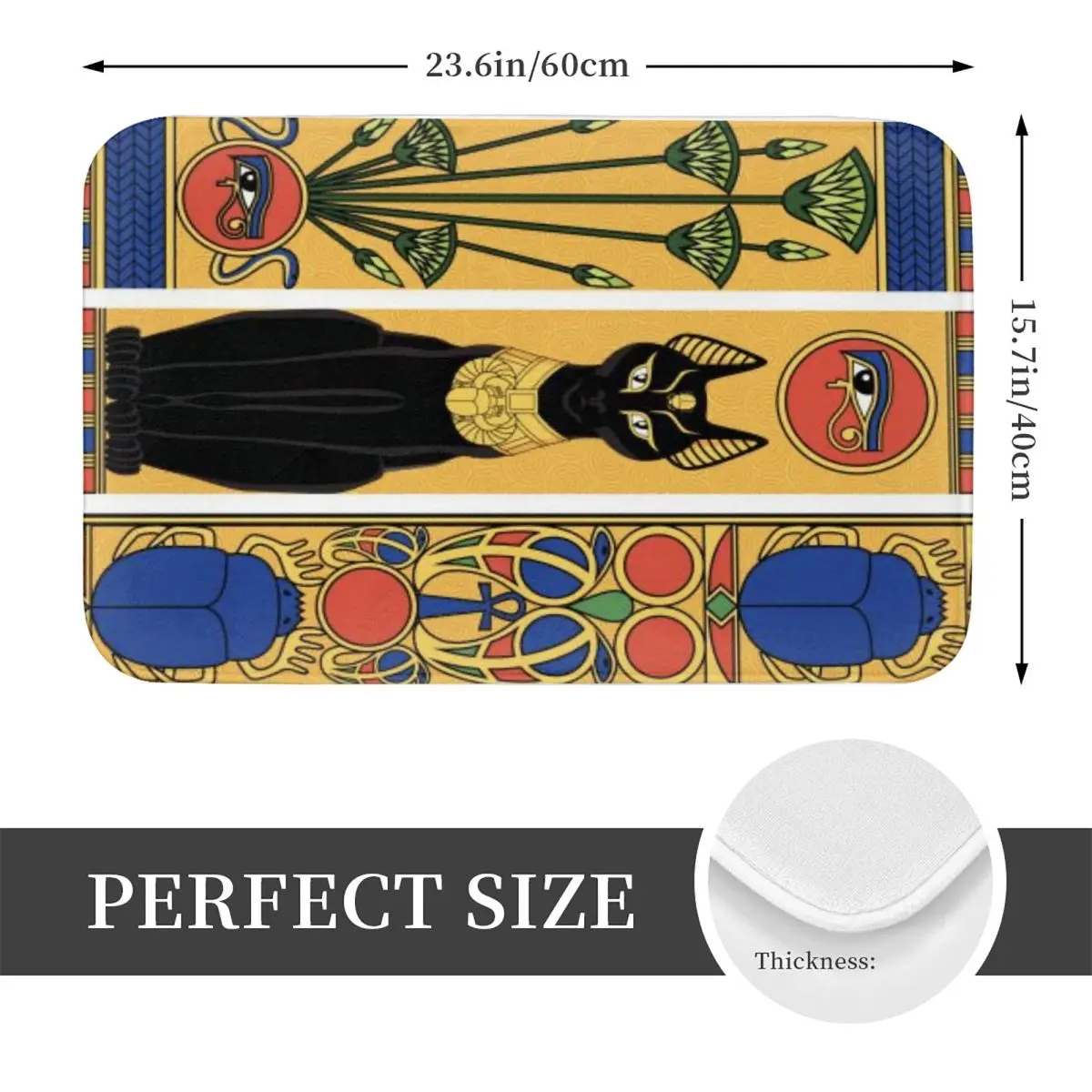 Egyptian Cat Egypt Hieroglyphic Doormat Kitchen Entrance Home Floor Mat Anti-slip Carpet Rug for Living room Footpad Mats