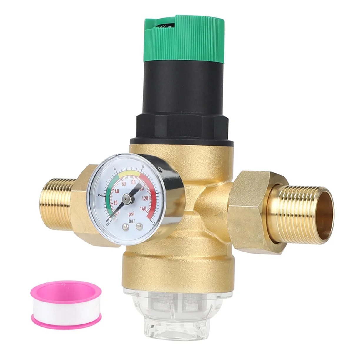 Pressure Regulator Water with Pressure Gauge Water and Screen Filter 3/4 Inch DN20 Pressure Regulator