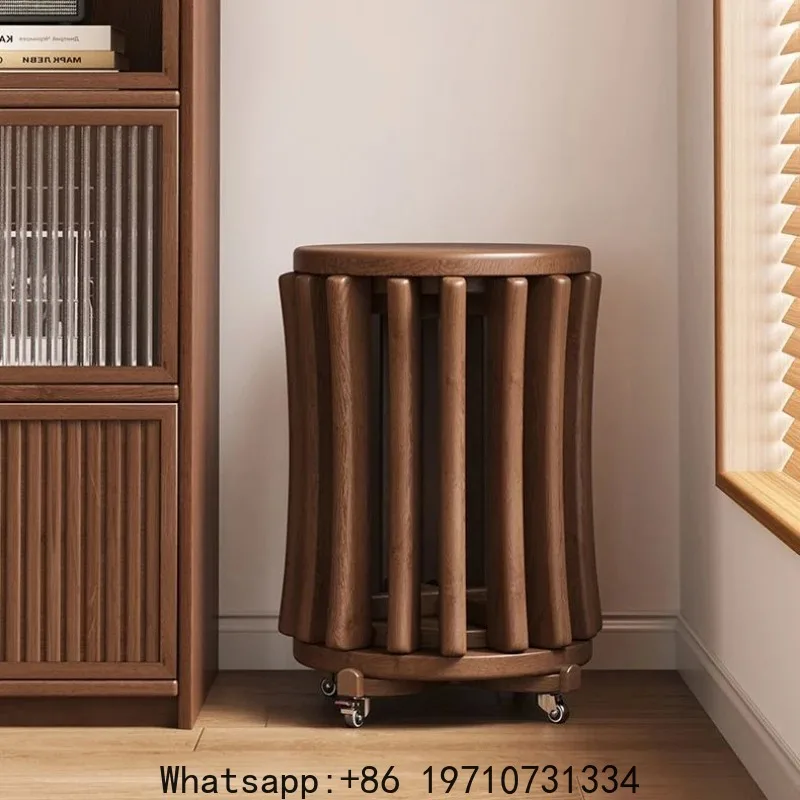 

Solid Wood Stool Creative Stackable Combination Footstool Home Living Room Leisure Bench Storage Round Stools Porch Shoe Benches