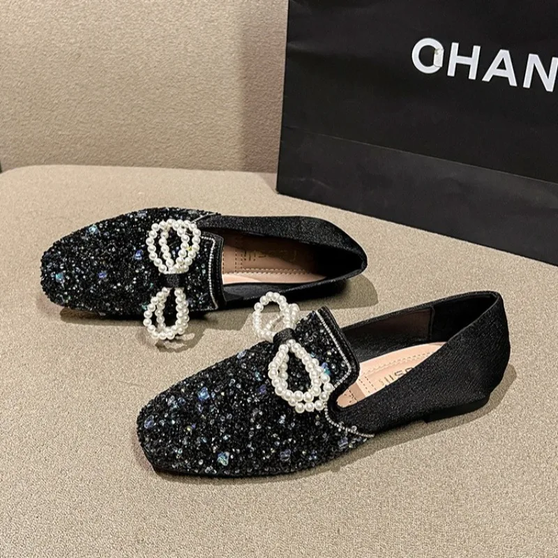 Luxury Women's Shoes Exquisite Rhinestone Bling Loafers for Woman Fashion Vacation Casual Shoes Designer Shoes Zapatos De Mujer