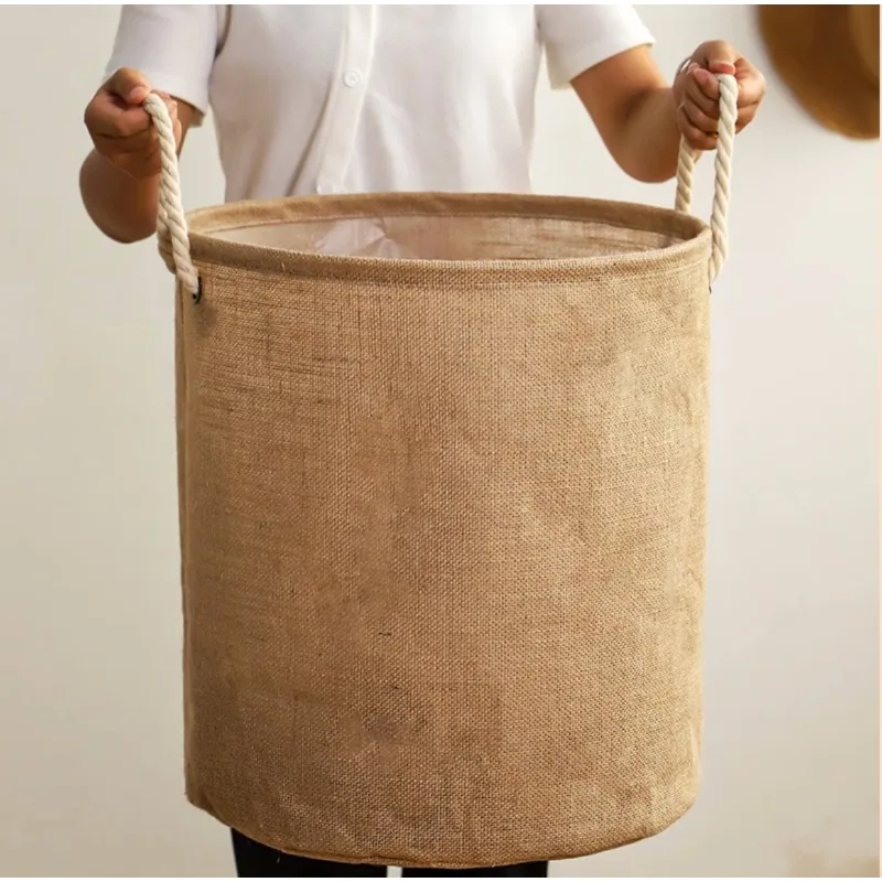 

Портативная корзина для грязного белья из хлопкового каната, корзина для хранения грязной одежды, корзина для игрушек, товары для домашнего хранения