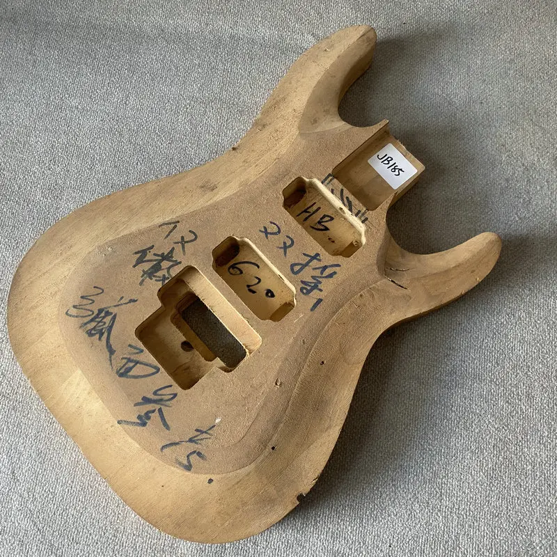 JB185 Unfinished HH Pickups ST Electric Guitar Body Solid Wood Right Hand No Paints Floyd Rose Tremolo Bridge DIY&Replace Parts