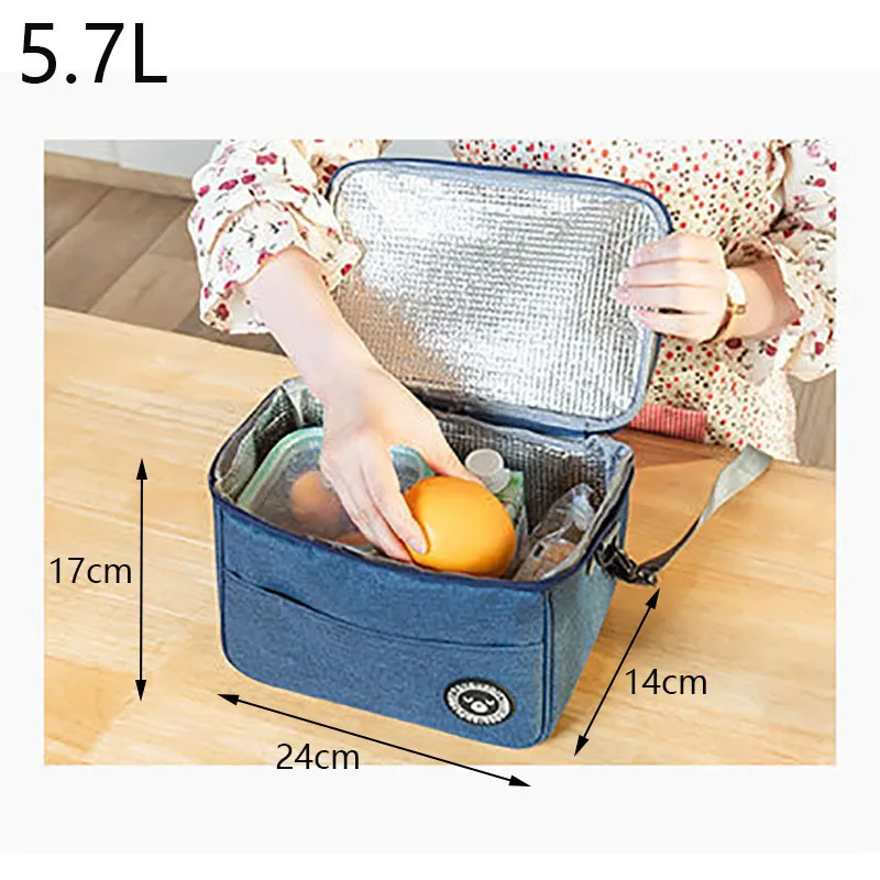 5.7L Cooler Bags Thermal Insulation Package Portable Food Storage Bag Insulated Lunch Bag Insulated Thermal Bag 5.7L