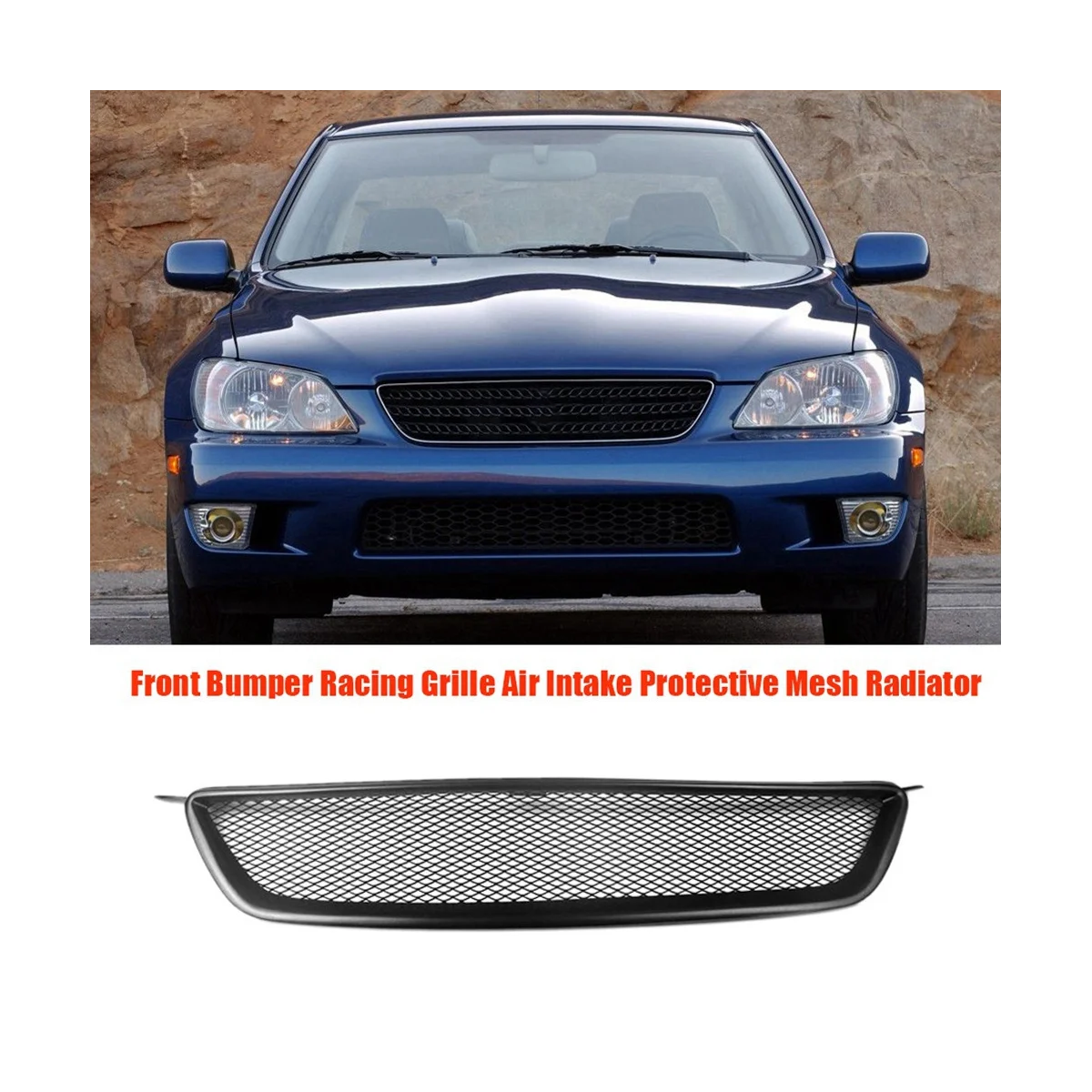 Car Front Hood Racing Grill for Lexus IS200 IS300 1999-2005 Bumper Air Intake Grille Protective Mesh Radiator Cover