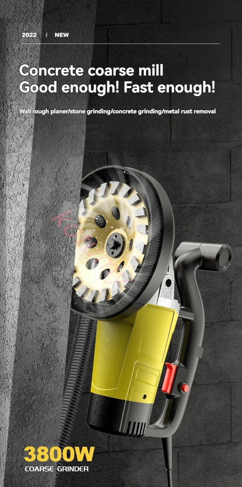 Dust -Free Polishing Cement Concrete Pavement Milling Machine Electric Wall Grinding Machine Ground Grinding Machine