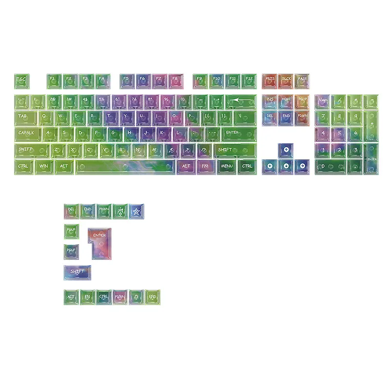 Keycaps Spot Symphony Mist Roland Sapphire Keycaps PC Transparent 119 Small Full Set Original Mechanical Keyboard