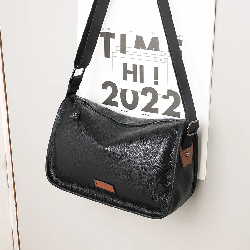 Sac à bandoulière en cuir pour hommes, Vintage, couche supérieure en cuir de vache pur, sac à bandoulière décontracté, nouvelle collection 2023 Sle Buet ape, fermeture à glissière