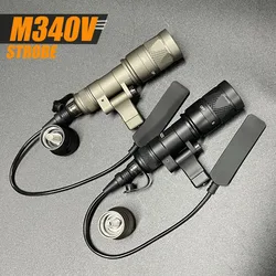 M340V Scout Light Strobe & Constant w/ Remote Pressure Switch Weapon Hunting Flashlight Offset Side Mount fit Picatinny Rail