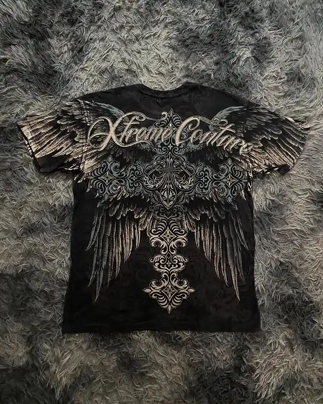 2026 Sommer-Bestseller - Modisches Artikel - Vintage Retro Hip-Hop Gothic Stil Schnelltrocknendes Atmungsaktives Herren-T-Shirt – Detail 9