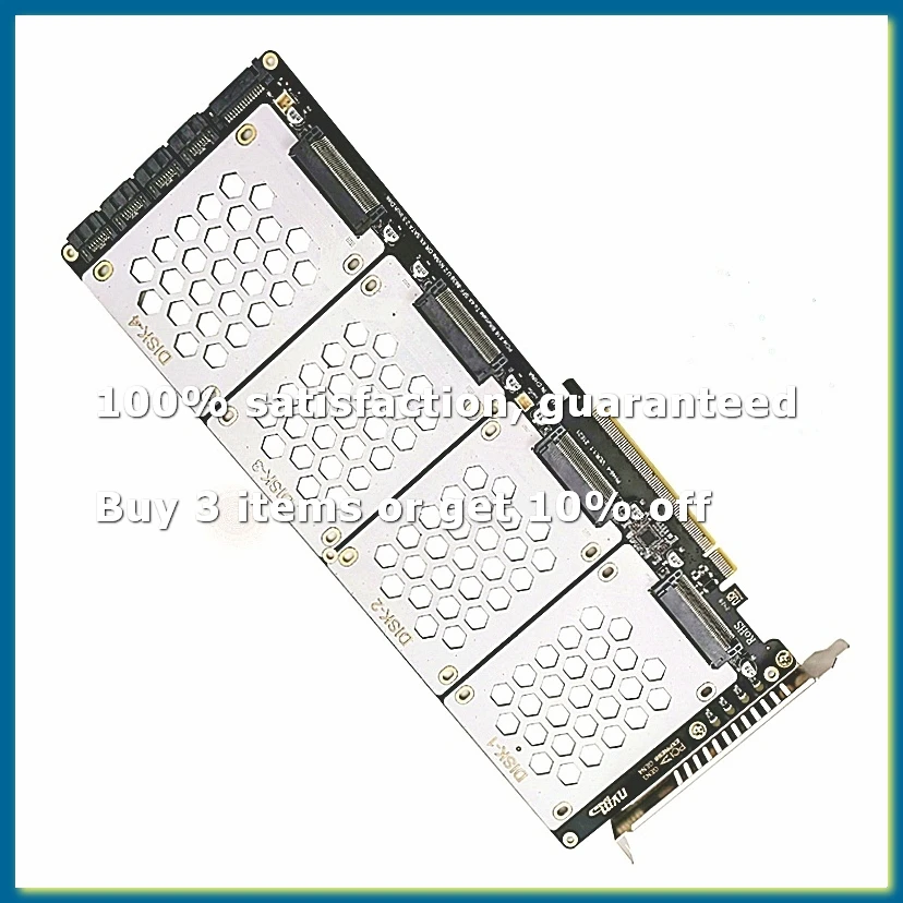 ●PH46-4 4-Disk SFF8639 U.2 NVME & SATA 2.5-Inch Hard Drive to PCIE4.0 Split Card PCIE4.0 X16 Hard Disk Adapter Card-ABFB