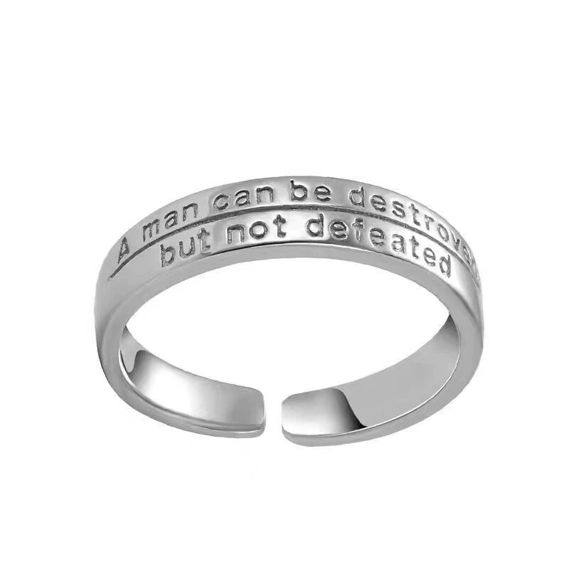 

Retro Male Silver Color Ring Trend Personality English Word Fashion Thai Silver Adjustable Ring For Men Boy Accessories Jewelry