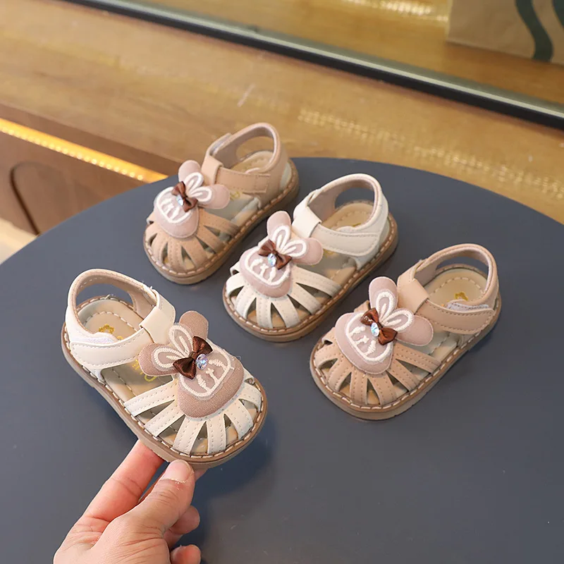 Summer new girl closed toe toddler soft bottom sandals