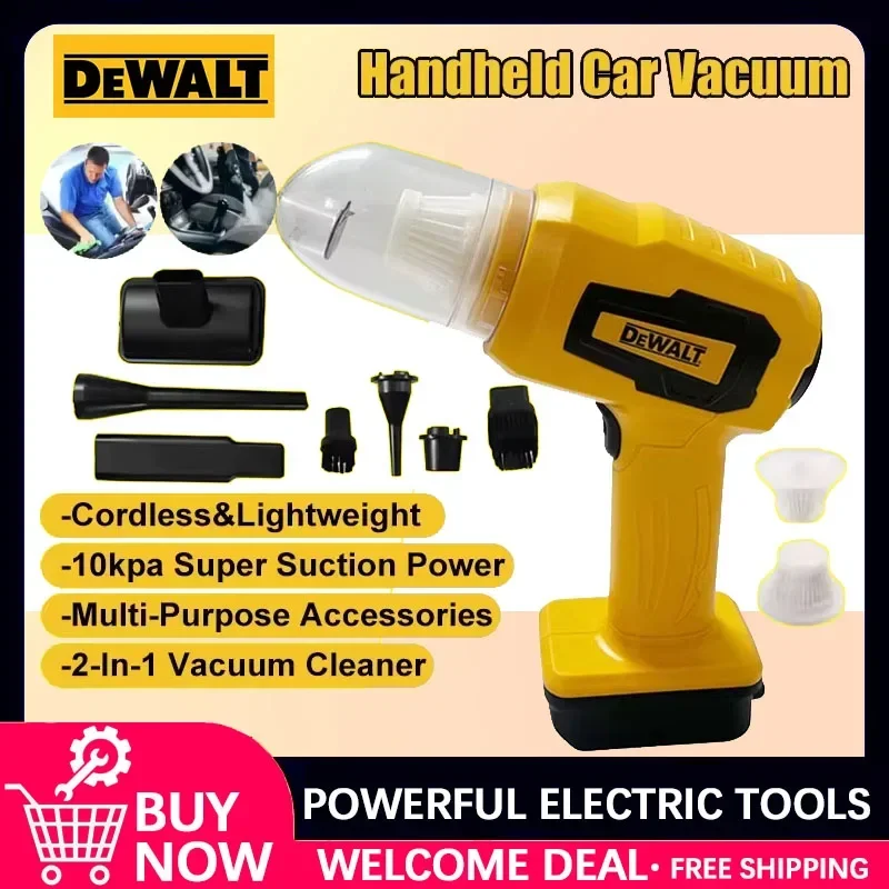 

Беспроводной ручной автомобильный пылесос DEWALT 10 кПа с функцией выдува для аккумуляторных инструментов 18В/20В