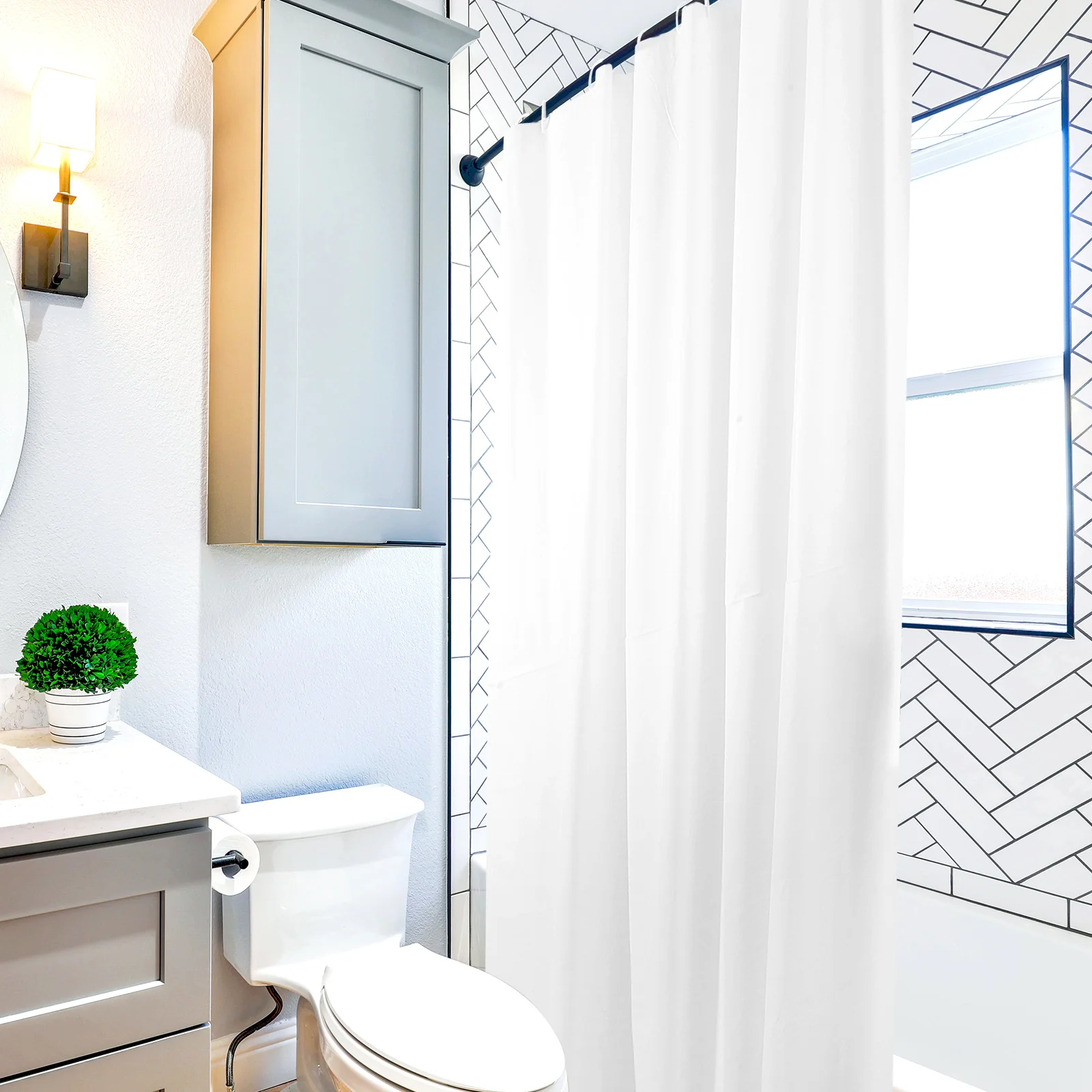 

Solid Color Thickened Waterproof Peva Shower Curtain Bath Curtain Large Bathroom Decoration Bathroom Window Curtains Waterproof