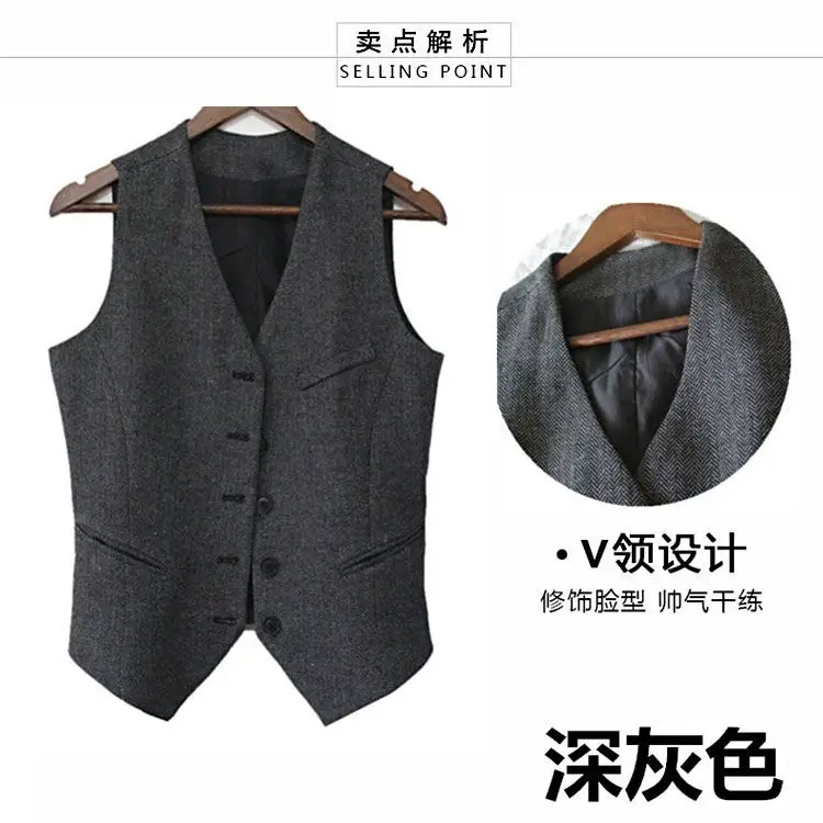 Vintage Tweed Rijvest Dames V-hals Single Breasted Mouwloze Blazer Jassen Uitloper Corset Tank Tops Rijden Cami