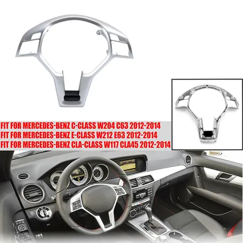 메르세데스 벤츠 W176 W204 W207 W212 C172 CLA45 C218 자동차 엔진 교체 부품 용 1PC 스티어링 휠 트림 커버