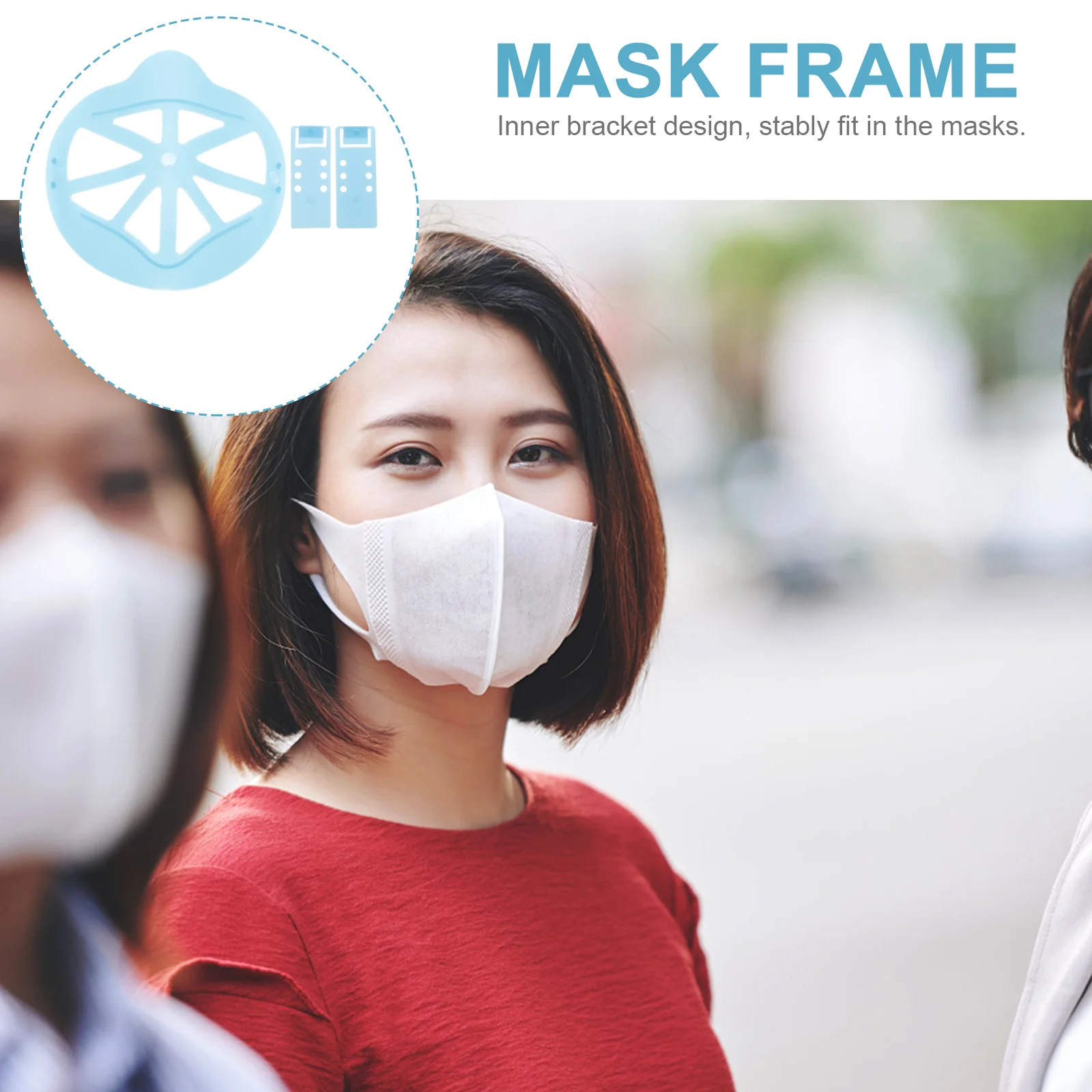 

3pcs Silicone Mask Bracket Reusable Inner Frame For Smooth Breathing Stereoscopic Support Frosted Texture Skin-Friendly