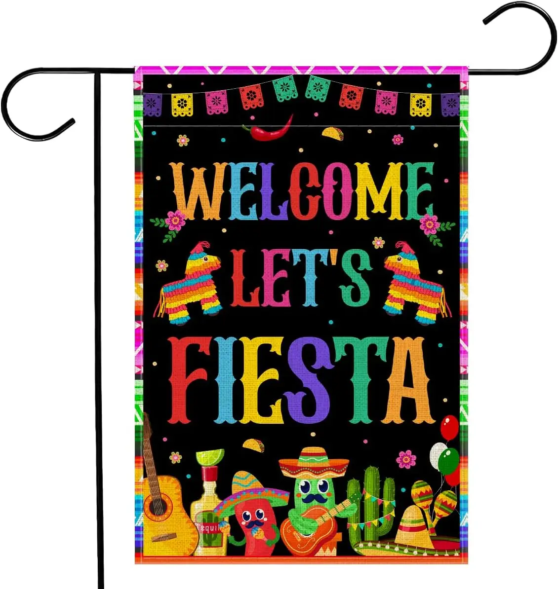 Cinco De Mayo Garden Flag 12x18 Inches - Mexican Festive Fiesta Welcome Garden Flags Double Sided for Outside Yard House Out IIX