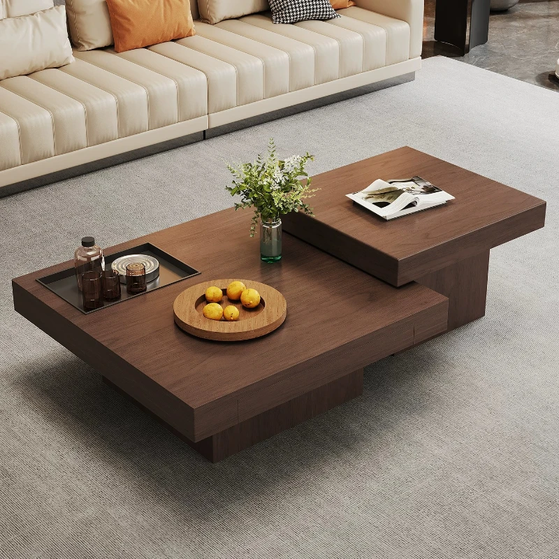 Yjq  minimalist modern minimalist rock slab coffee table light luxury living room household square high and low combination