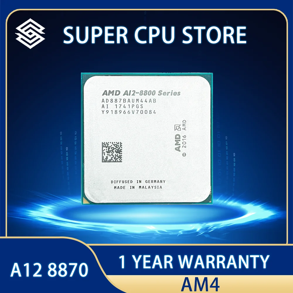 

AMD PRO A12-8870 A12 8870 A12 8800 3.7 GHz 65W Quad-Core CPU Processor AD887BAUM44AB Socket AM4