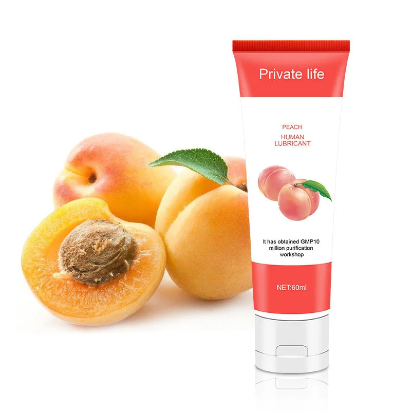 Lubricante sexual para adultos, aceite de melocotón/fresa/plátano/uva, Gel Vaginal/Anal/pene, productos orales, crema de sabor a fruta, 30/60ml, 1 piezas
