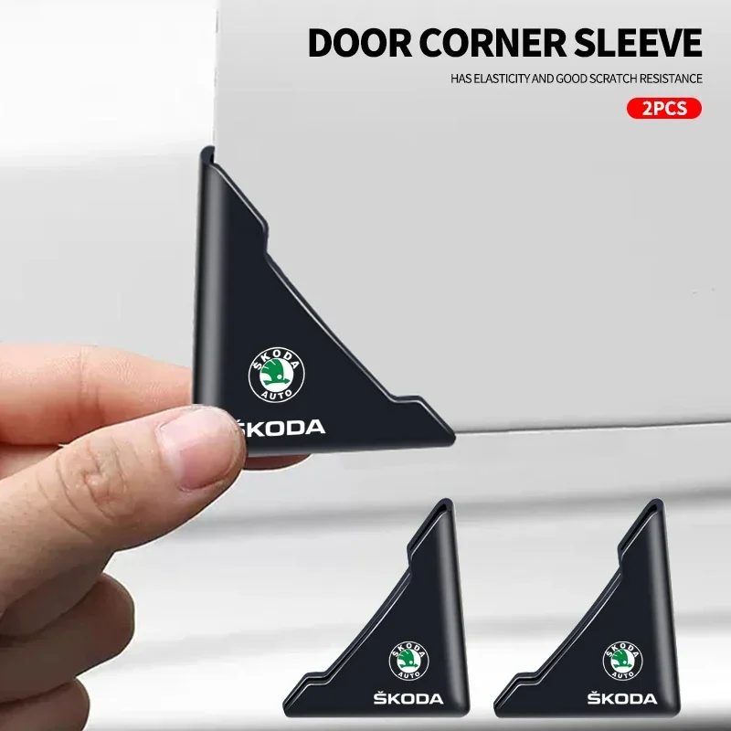 

2 шт., защитные наклейки на угол двери автомобиля для Skoda Yeti Octavia 2 3 a5 a7 Fabia Kodiaq Rapid Karoq и т. д., аксессуары