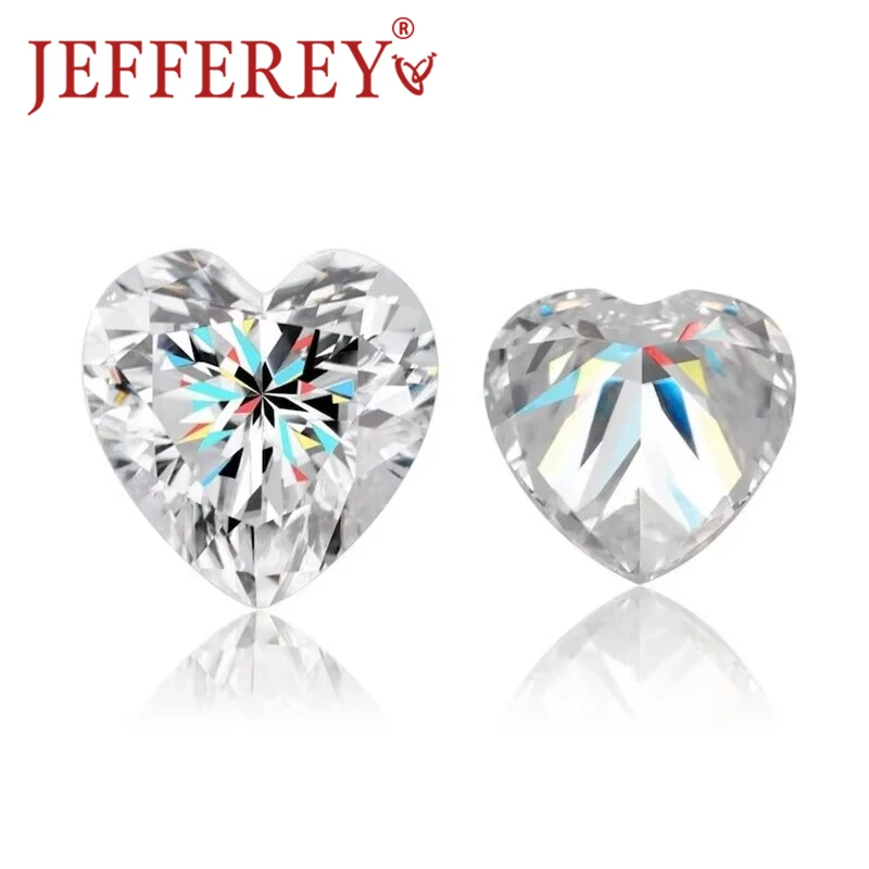 Colored/White Moissanite Stones D Color VVS1 Heart Shaped Loose Gemstones Excellent Cut Pass Diamond Tester For Jewelry Marking