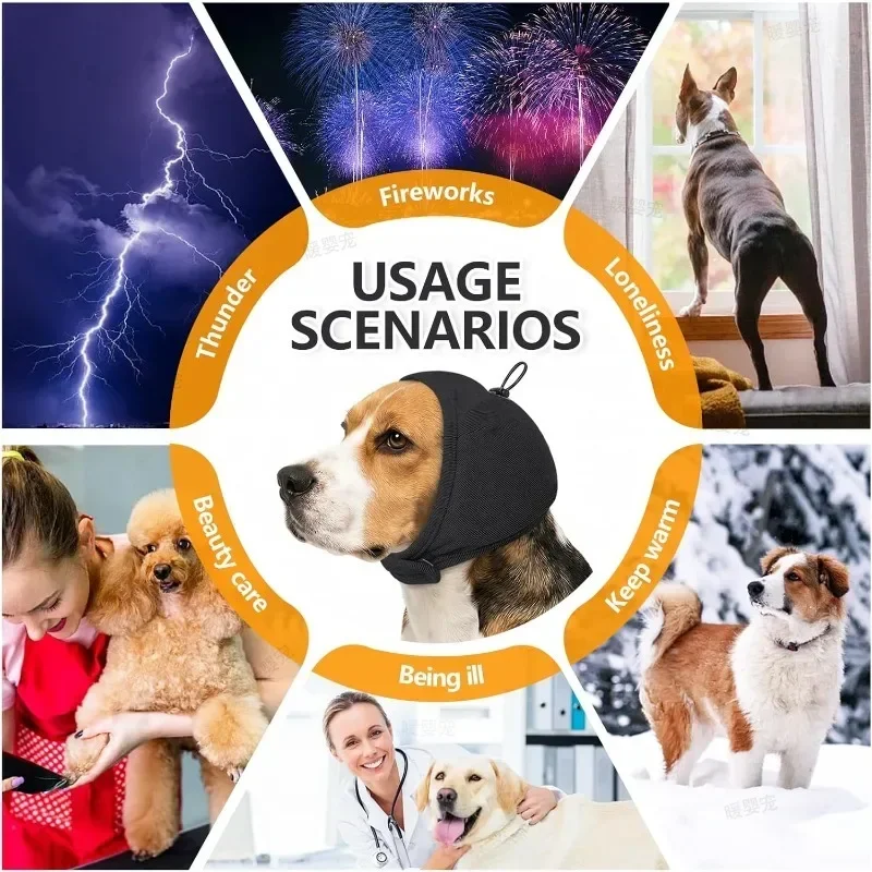 Geräuschreduzierender, schalldämmender, wasserdichter Schwimmkopfschutz für Hunde, Ohrstöpsel für Haustiere, beruhigender Kopfschutz für Hunde, beruhigend für Hunde – Detail 6