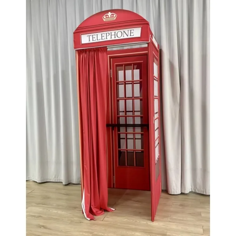 Wedding decoration with red phone booth aluminum frame cover hotel mall decoration